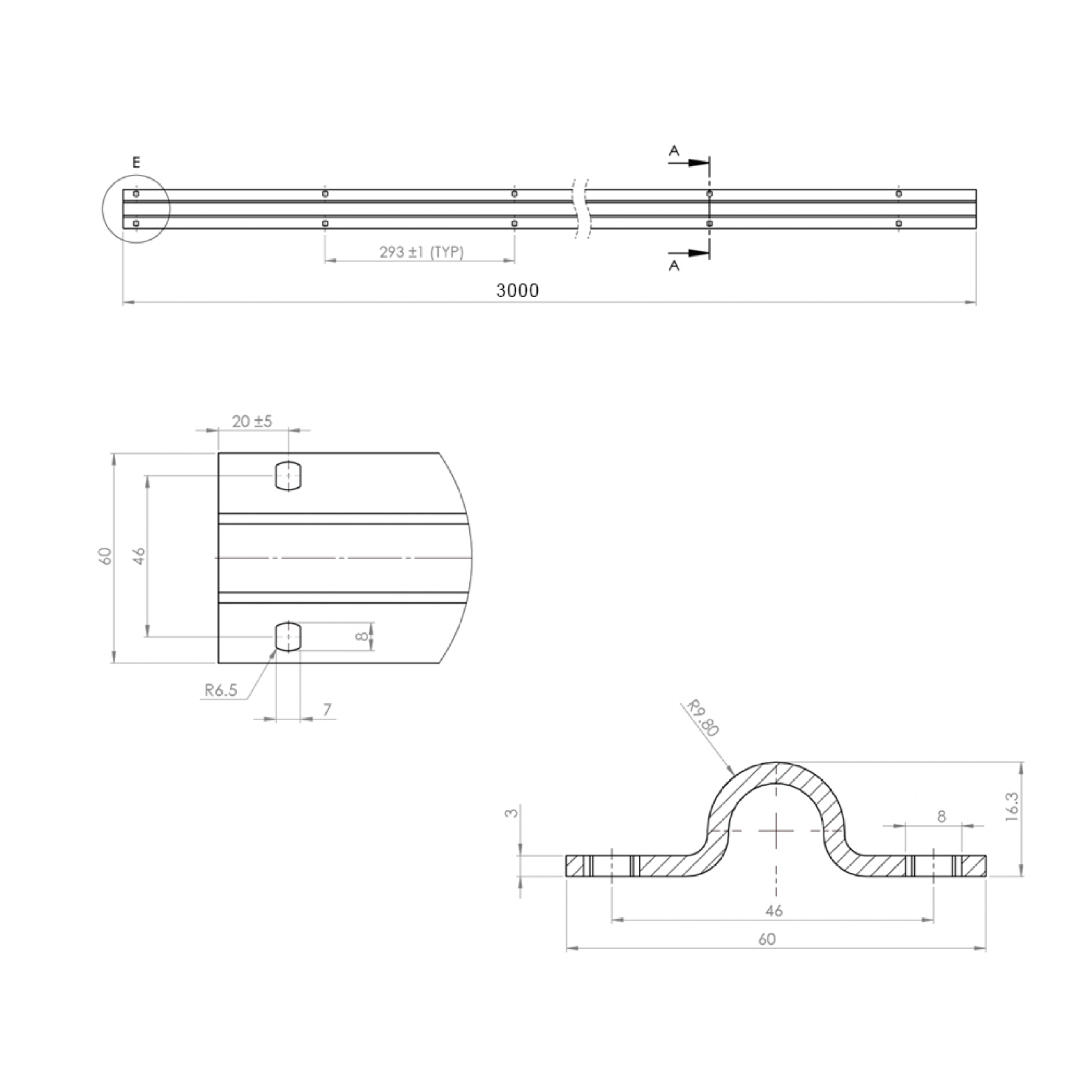 Sliding Gate Track - 20mm dia, 3m, GAL – autoaccesssystems